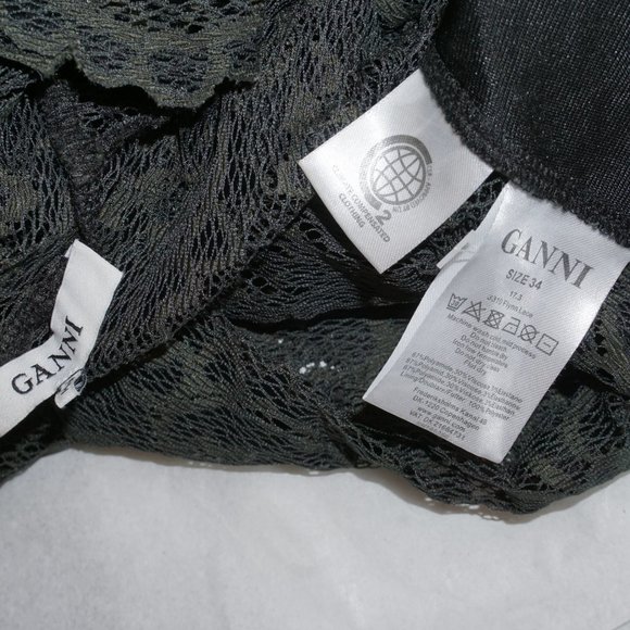 GANNI Flynn Lace Bodysuit size 34 US XS S forest green B-20 - Picture 9 of 9